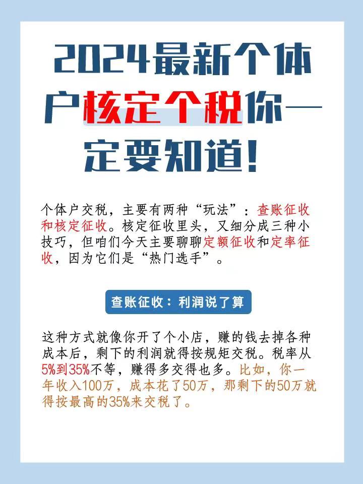 克州2024最新个体户核定个税你一定要知道！